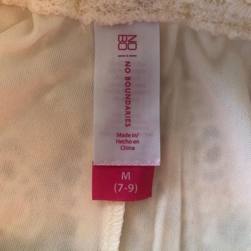 Juniors Medium (7-9) NOBO Eggshell White Cotton Floral Shorts - Picture 4 of 4